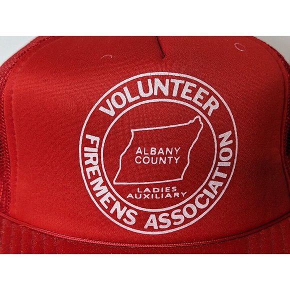 Vintage New York Volunteer Firemen‎ Parade Trucker Snapback Albany NY 80's - Picture 2 of 6